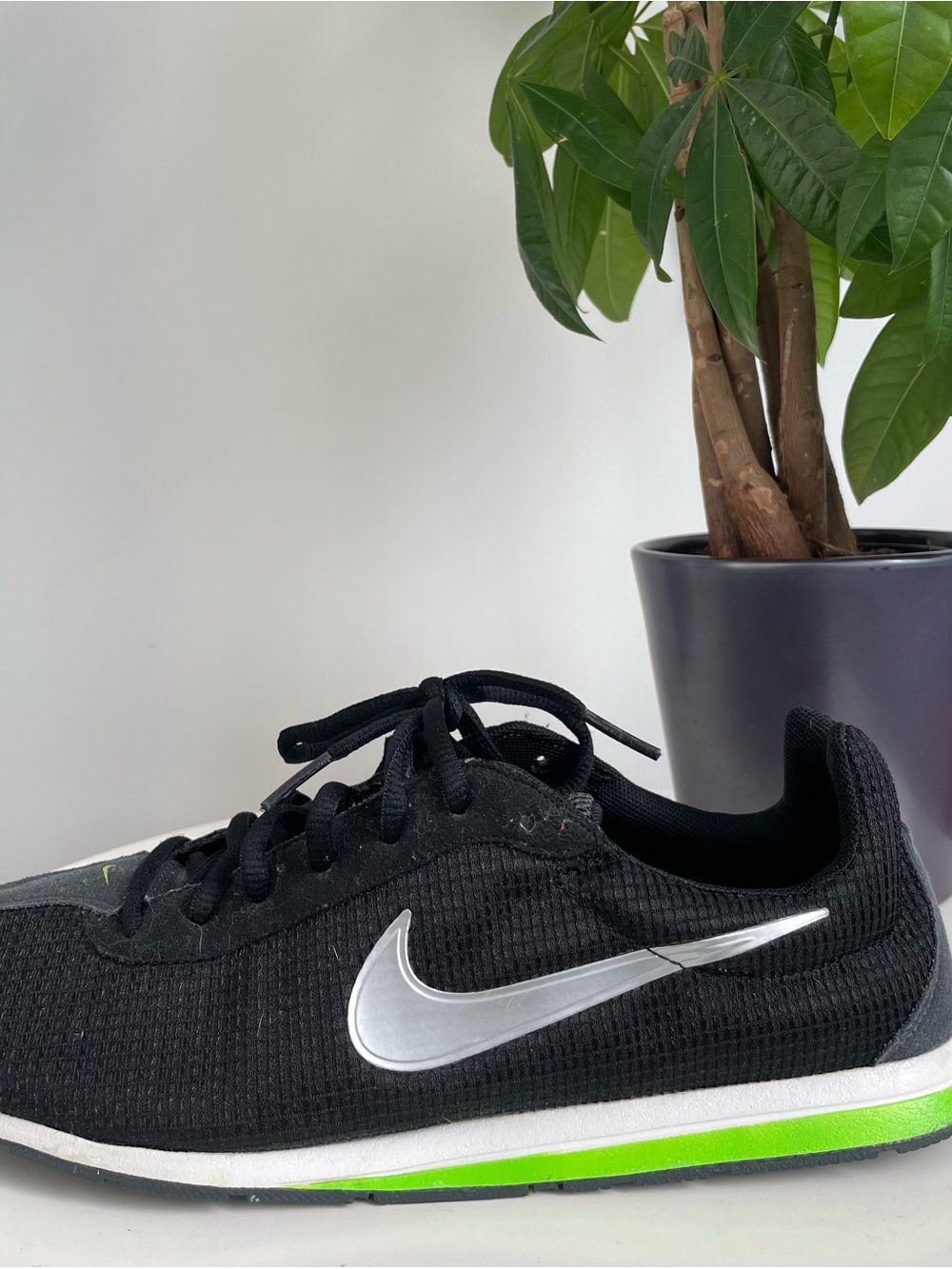 Women Size 9 Nike Cortez Ultra Black Volt Green Running Shoes 2013